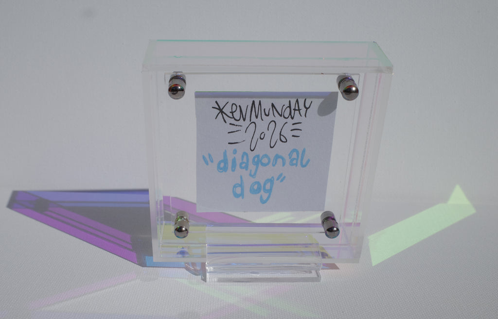 Diagonal Dog - Framed Post-it Note