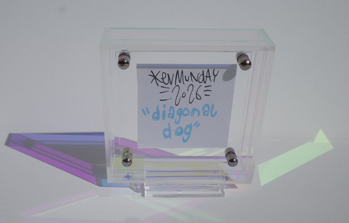 Diagonal Dog - Framed Post-it Note