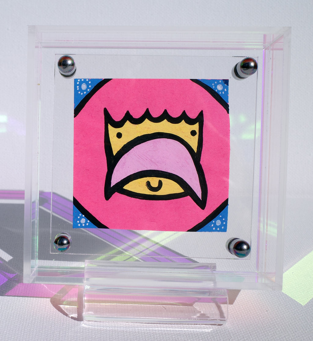 Crescent Moustache - Framed Post-it Note