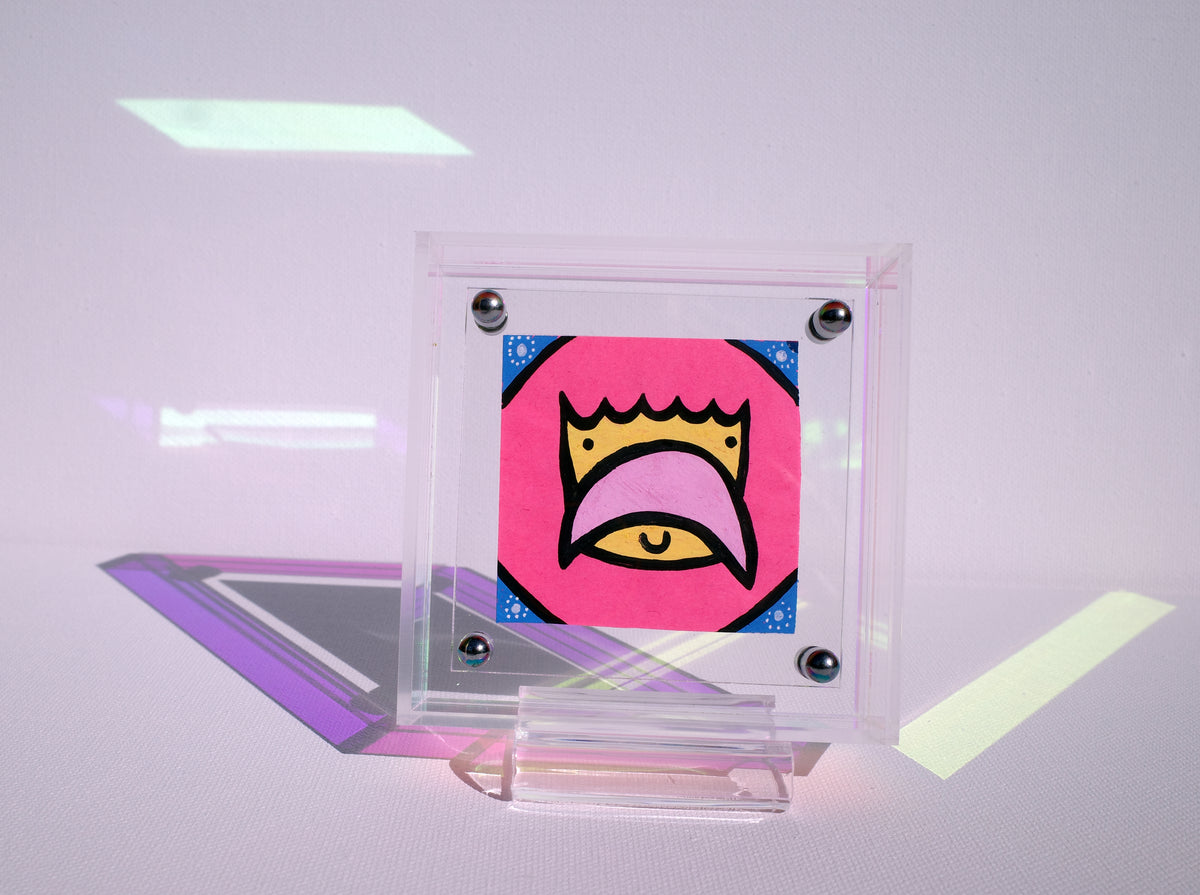 Crescent Moustache - Framed Post-it Note