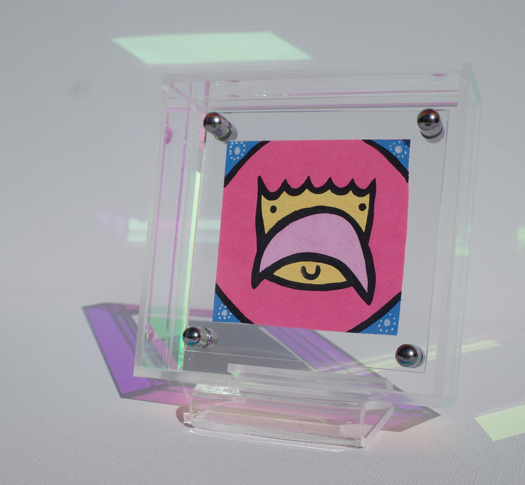 Crescent Moustache - Framed Post-it Note