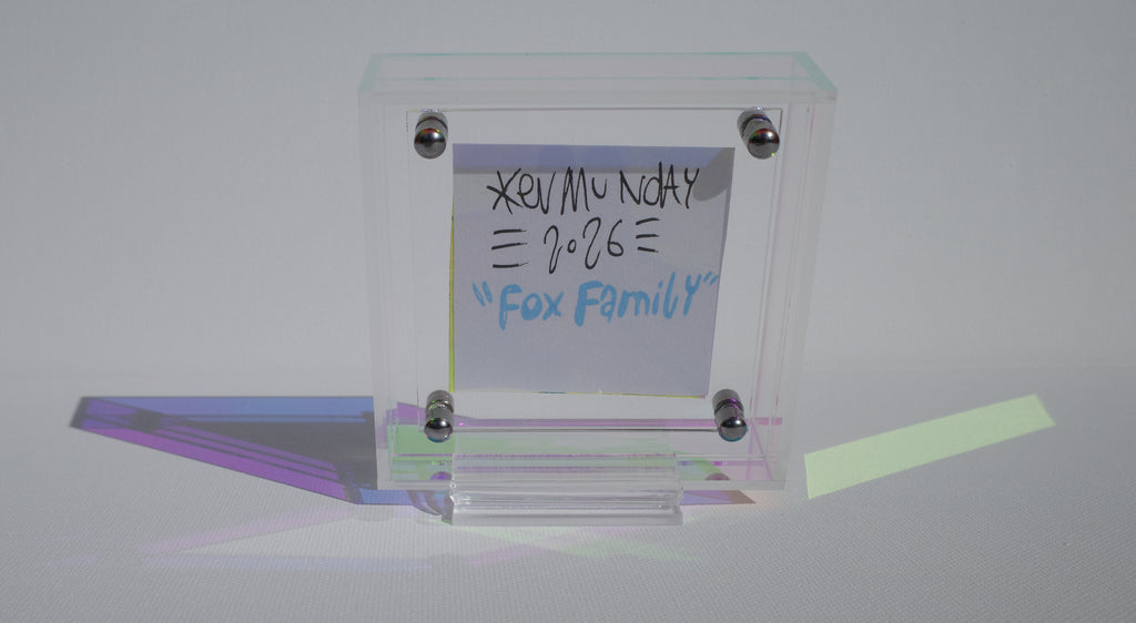 Fox Family - Framed Post-it Note