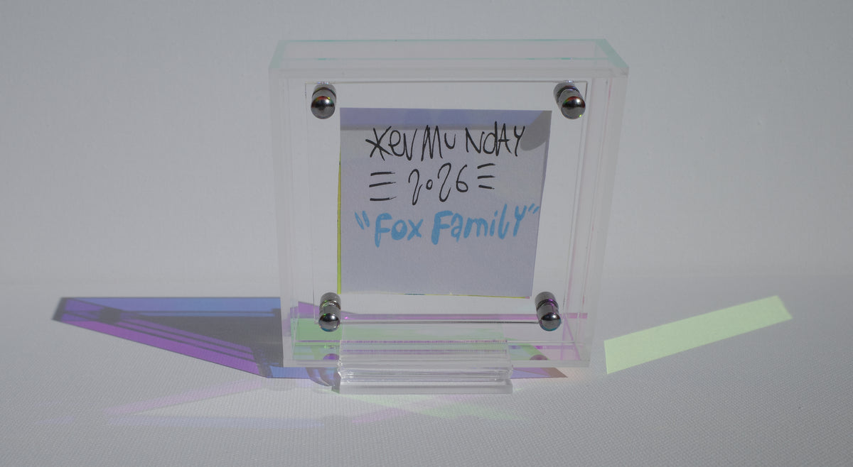 Fox Family - Framed Post-it Note