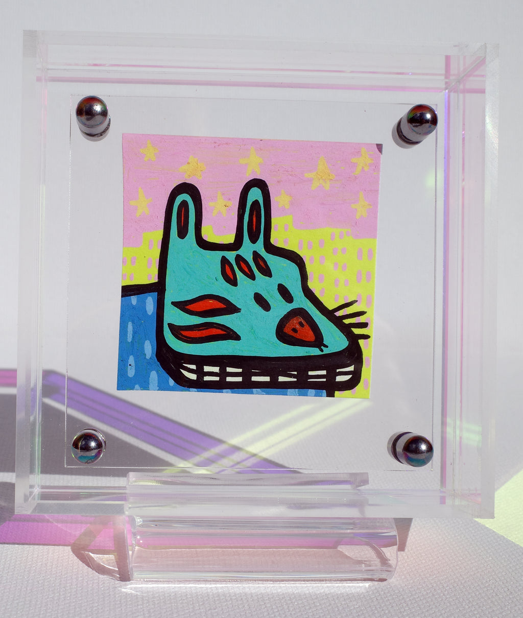 City Cat - Framed Post-it Note
