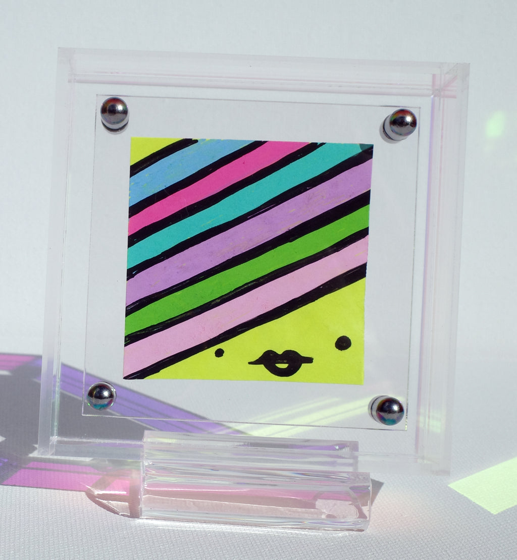 Rainbow Stripes - Framed Post-it Note