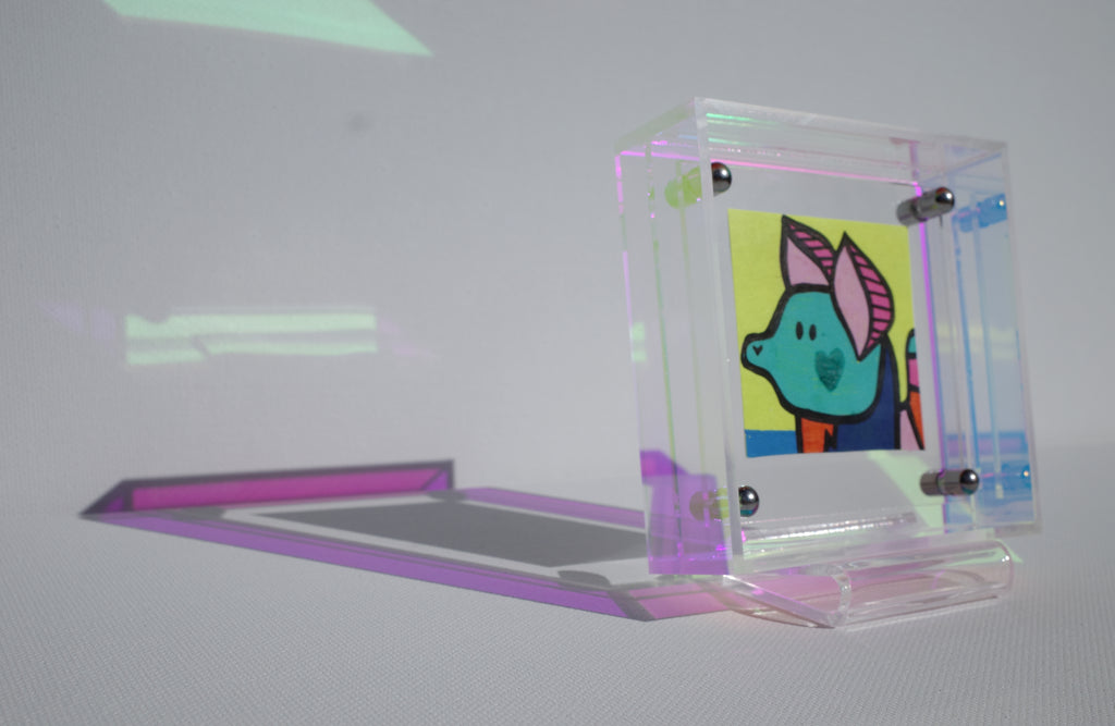 Rainbow Tailed Mouse - Framed Post-it Note