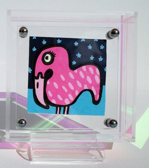 Flamingo & Stars - Framed Post-it Note