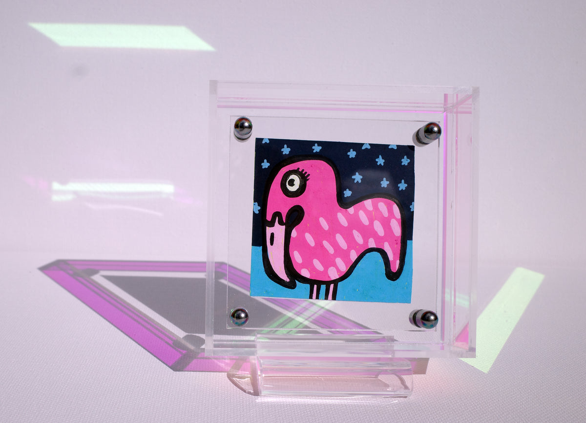 Flamingo & Stars - Framed Post-it Note