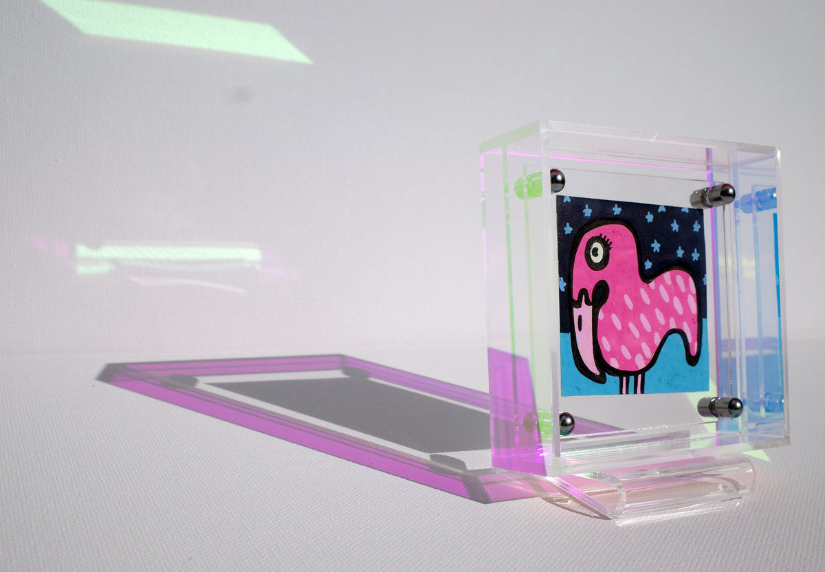 Flamingo & Stars - Framed Post-it Note