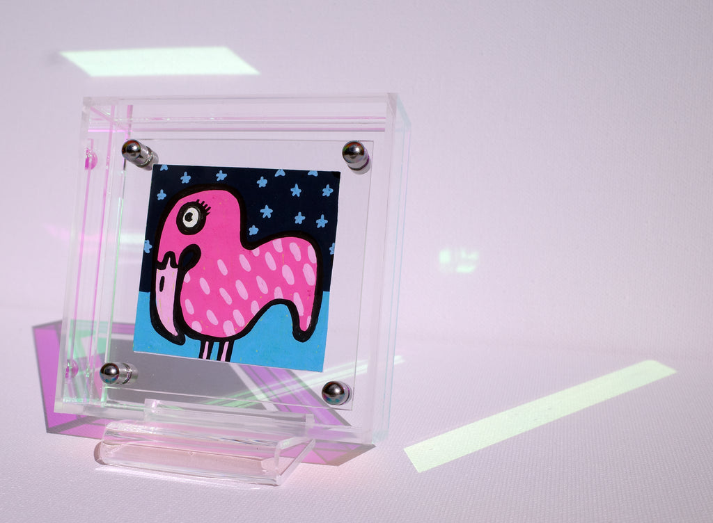 Flamingo & Stars - Framed Post-it Note
