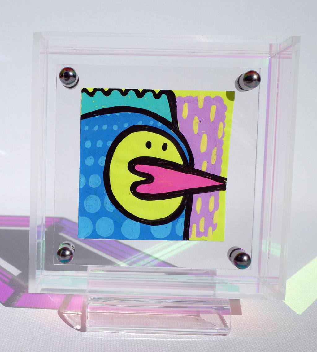 Disco Chicken - Framed Post-it Note