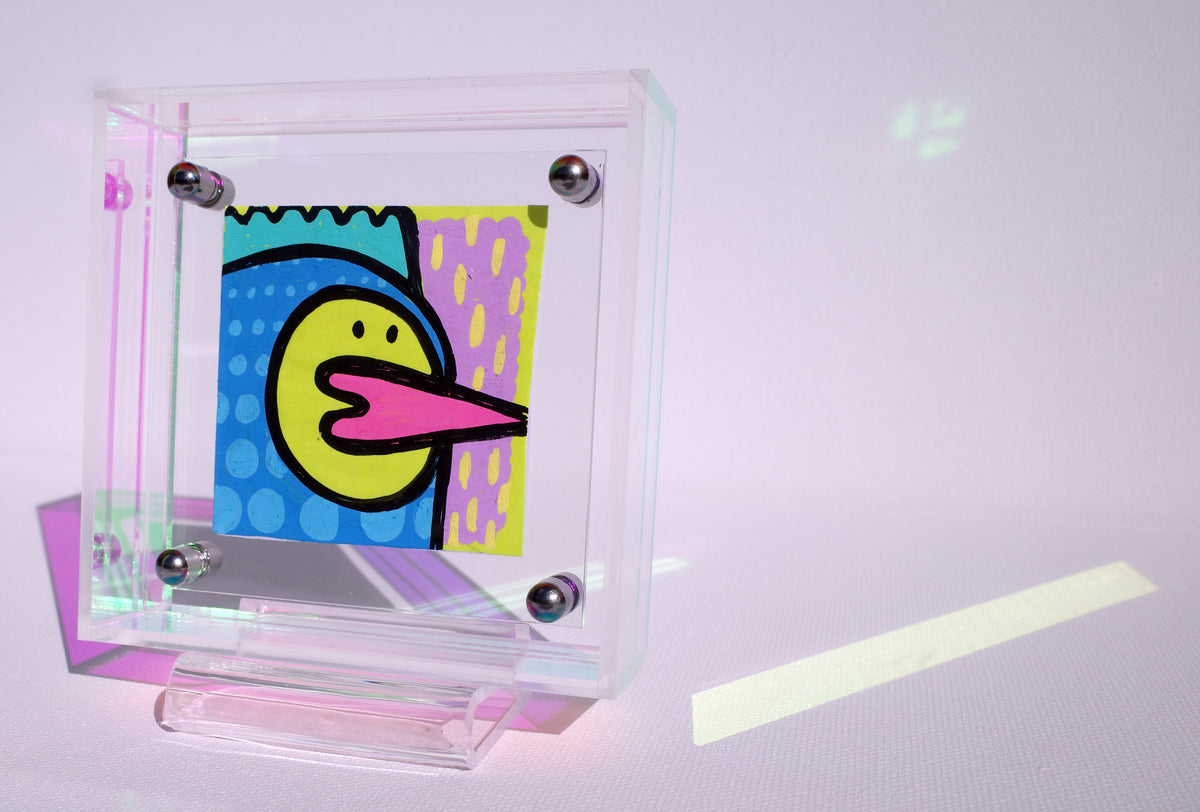Disco Chicken - Framed Post-it Note