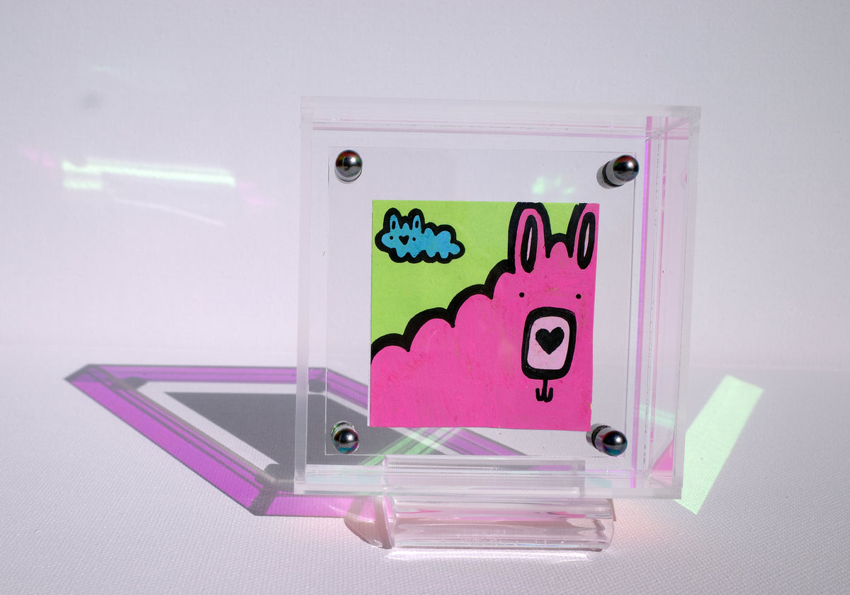 Cloud Llama - Framed Post-it Note