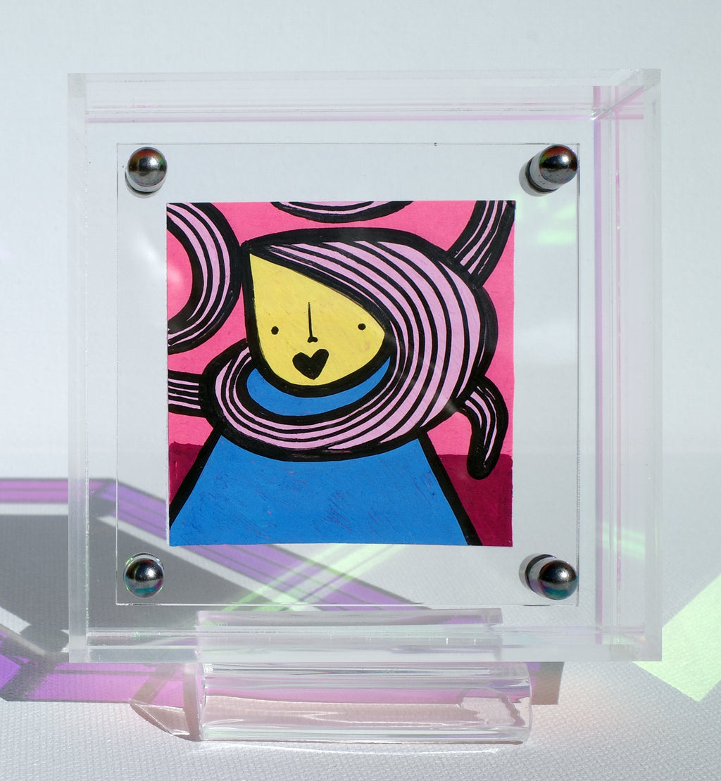 Hair Waves - Framed Post-it Note