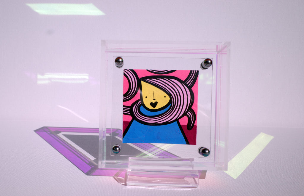 Hair Waves - Framed Post-it Note