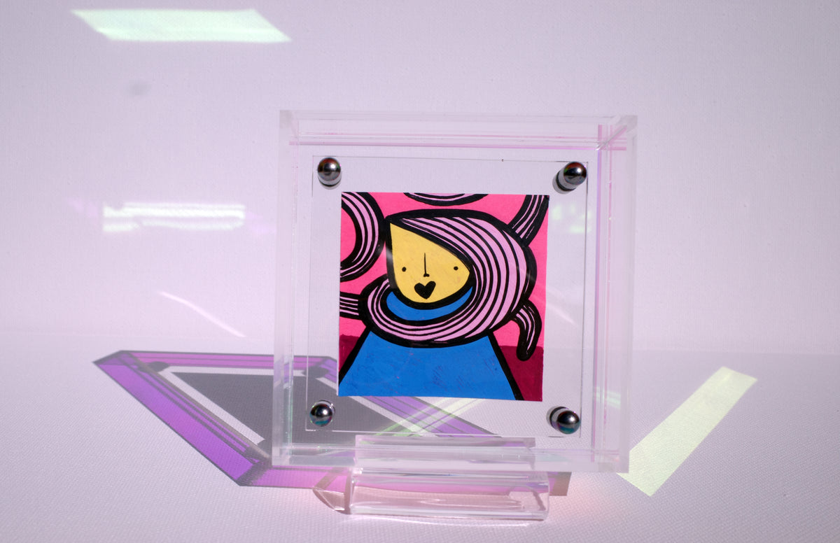Hair Waves - Framed Post-it Note