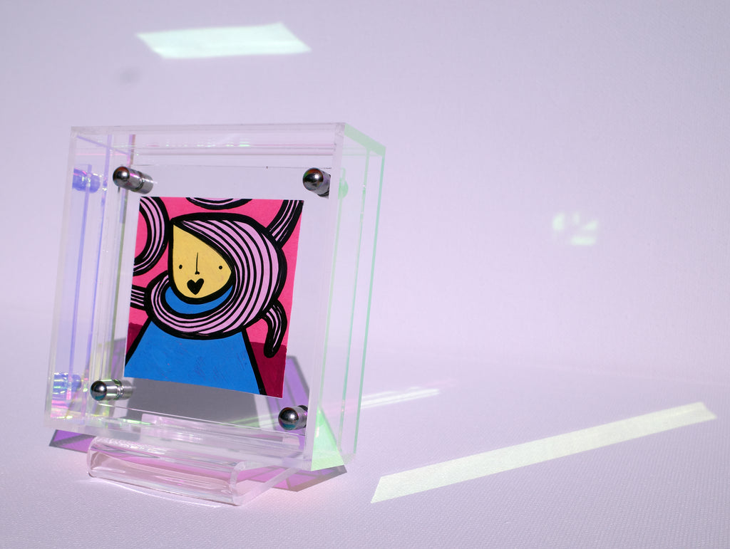 Hair Waves - Framed Post-it Note