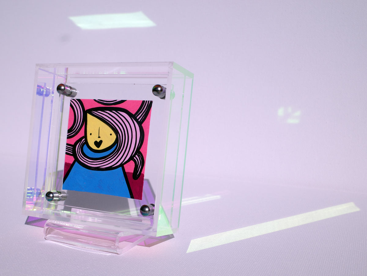 Hair Waves - Framed Post-it Note
