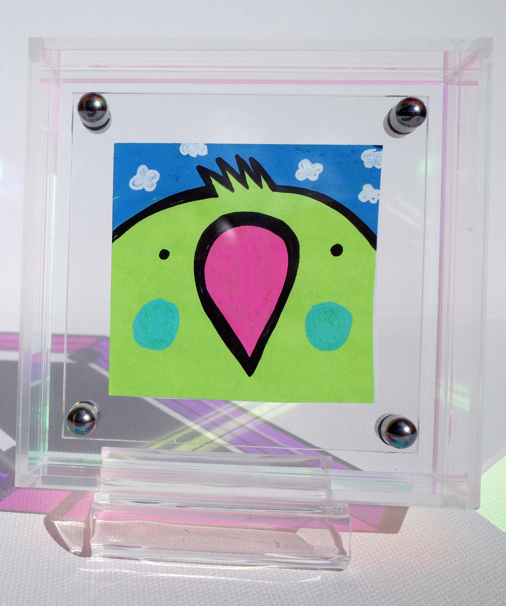 Mount Budgie - Framed Post-it Note