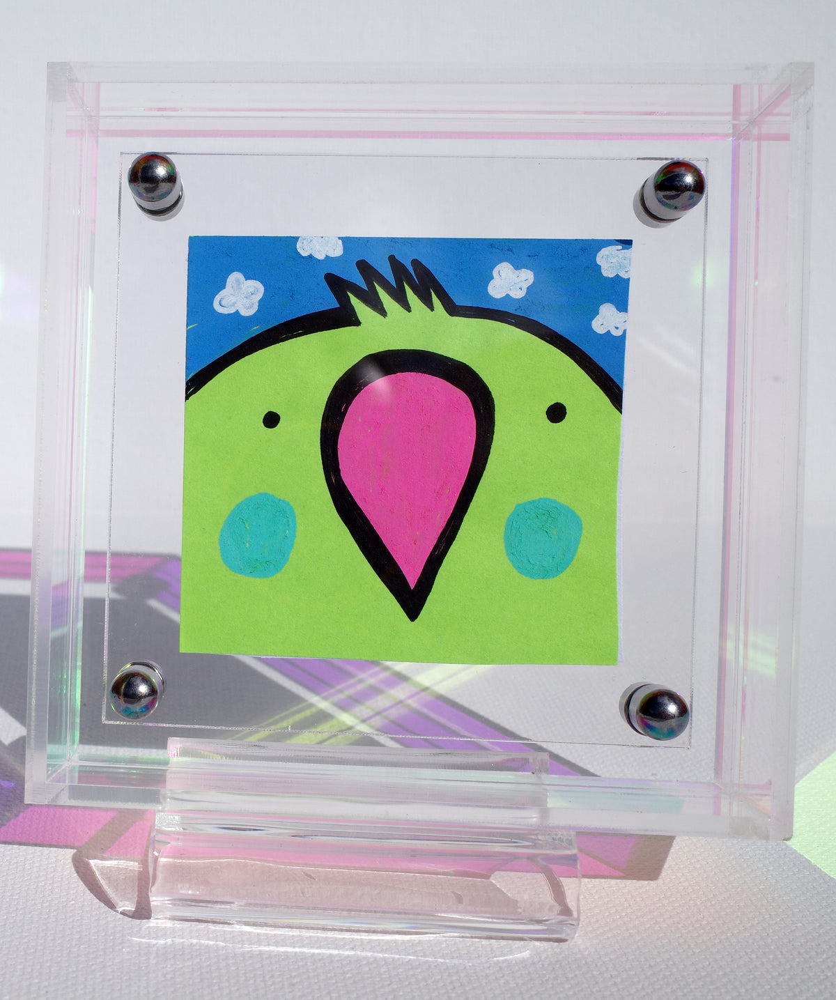 Mount Budgie - Framed Post-it Note