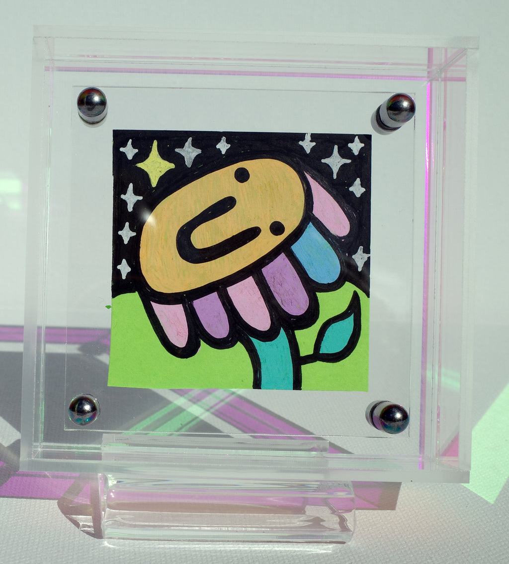 Flower & Stars - Framed Post-it Note