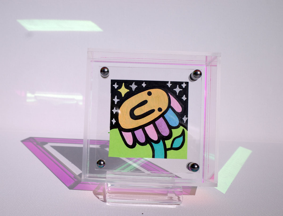 Flower & Stars - Framed Post-it Note