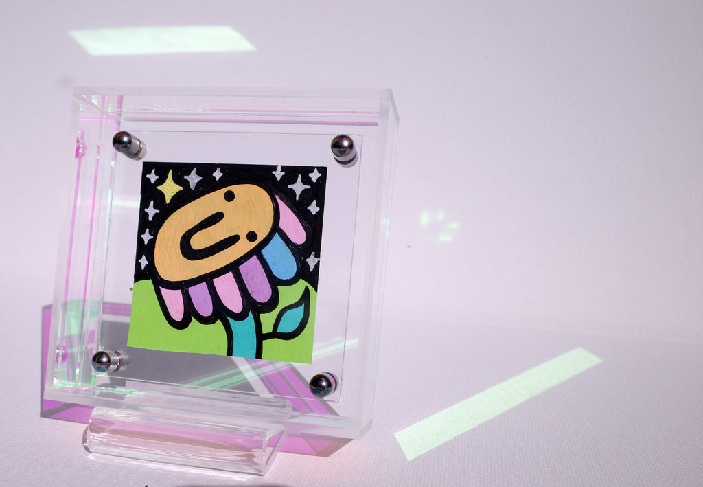 Flower & Stars - Framed Post-it Note