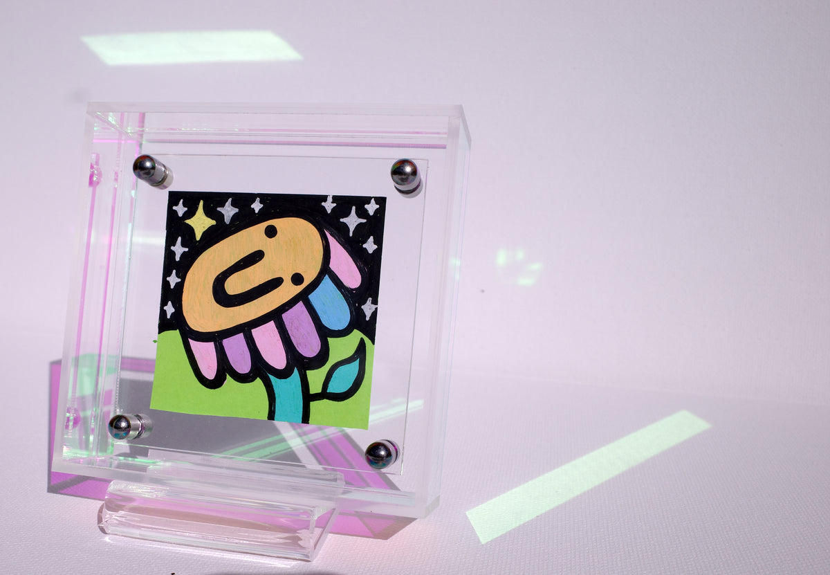 Flower & Stars - Framed Post-it Note