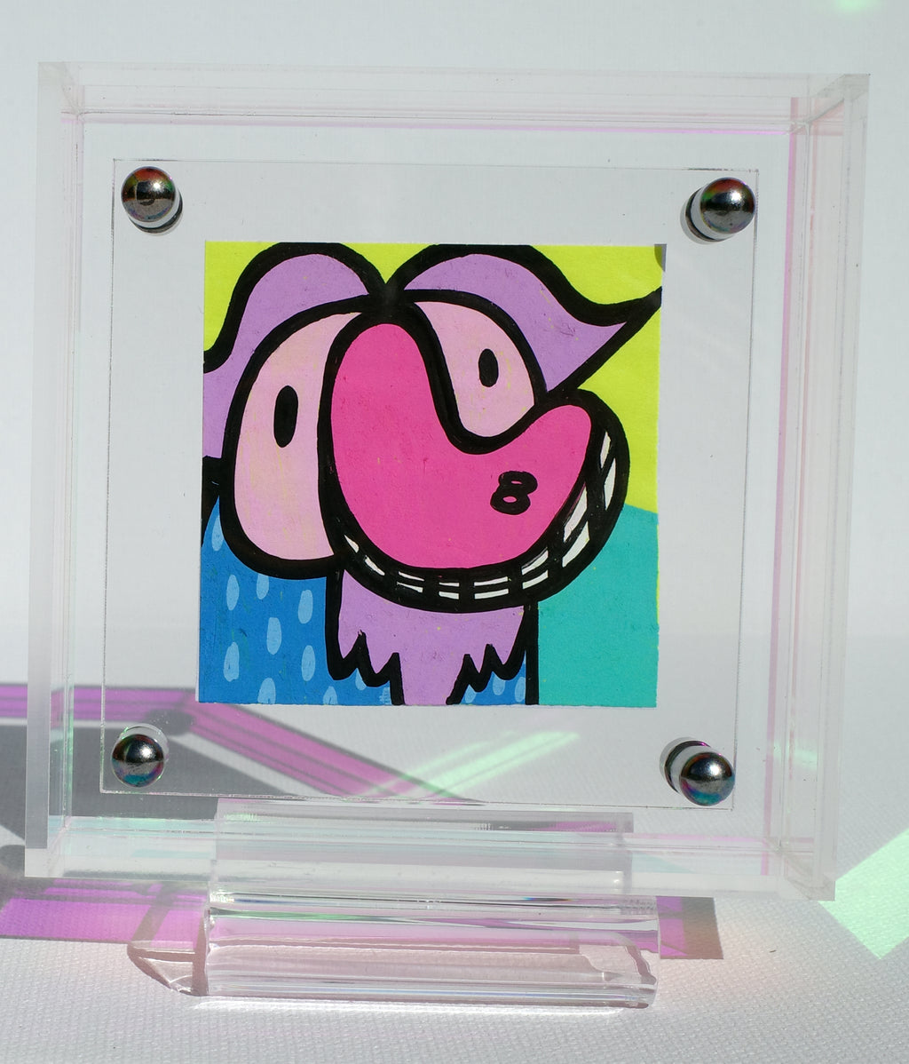 Toothy Dog - Framed Post-it Note