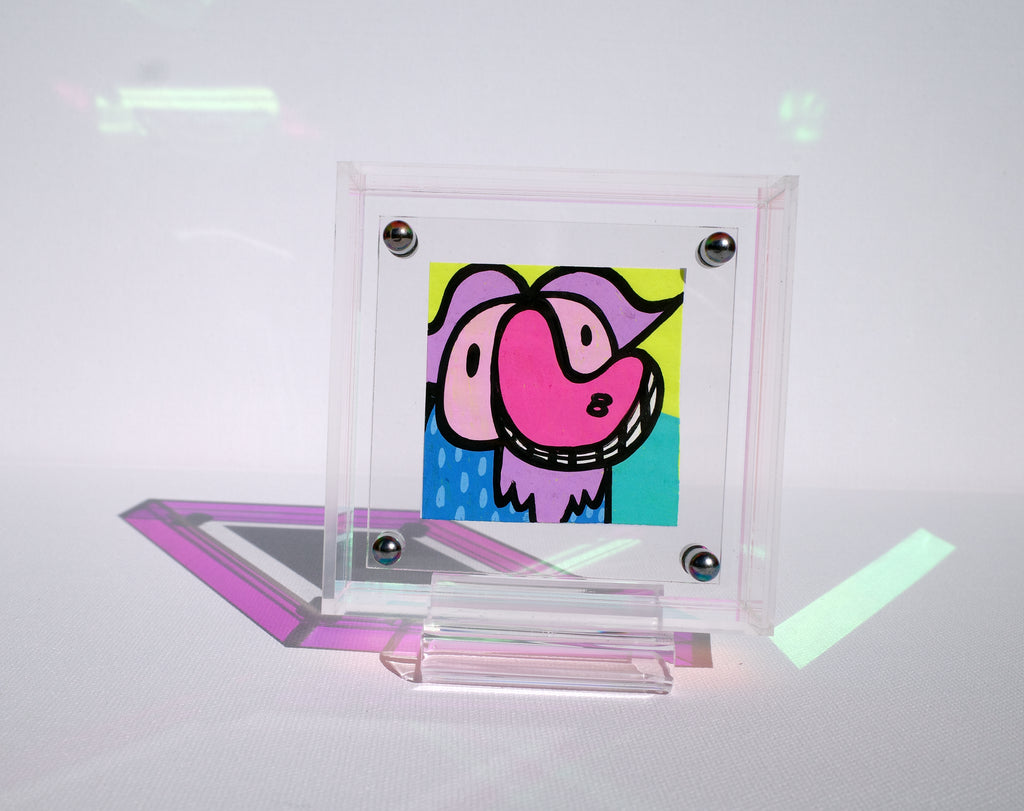 Toothy Dog - Framed Post-it Note