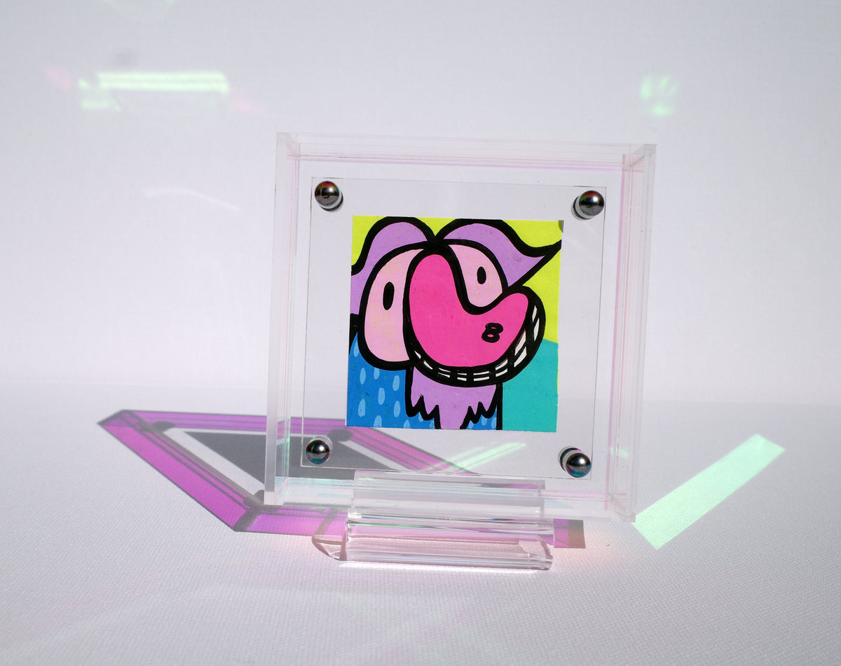 Toothy Dog - Framed Post-it Note