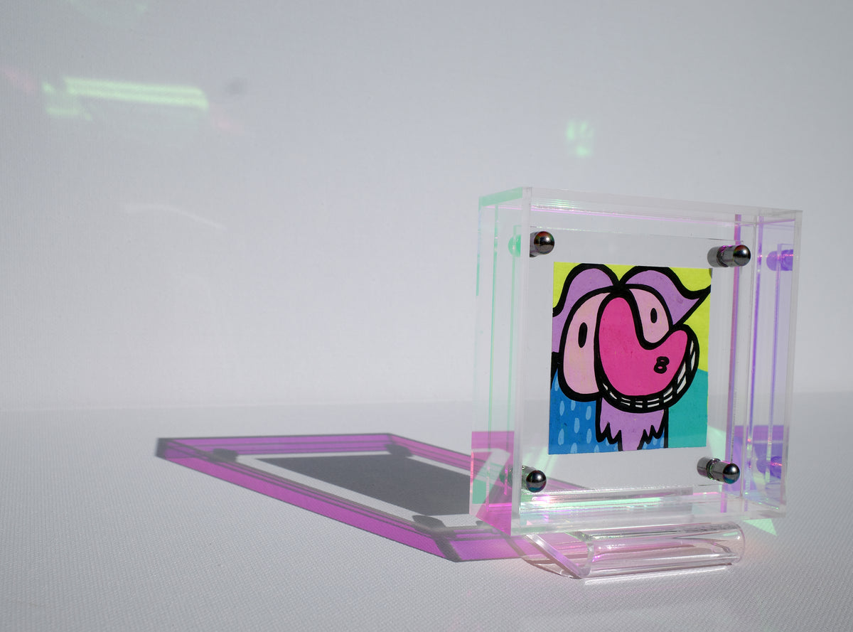 Toothy Dog - Framed Post-it Note