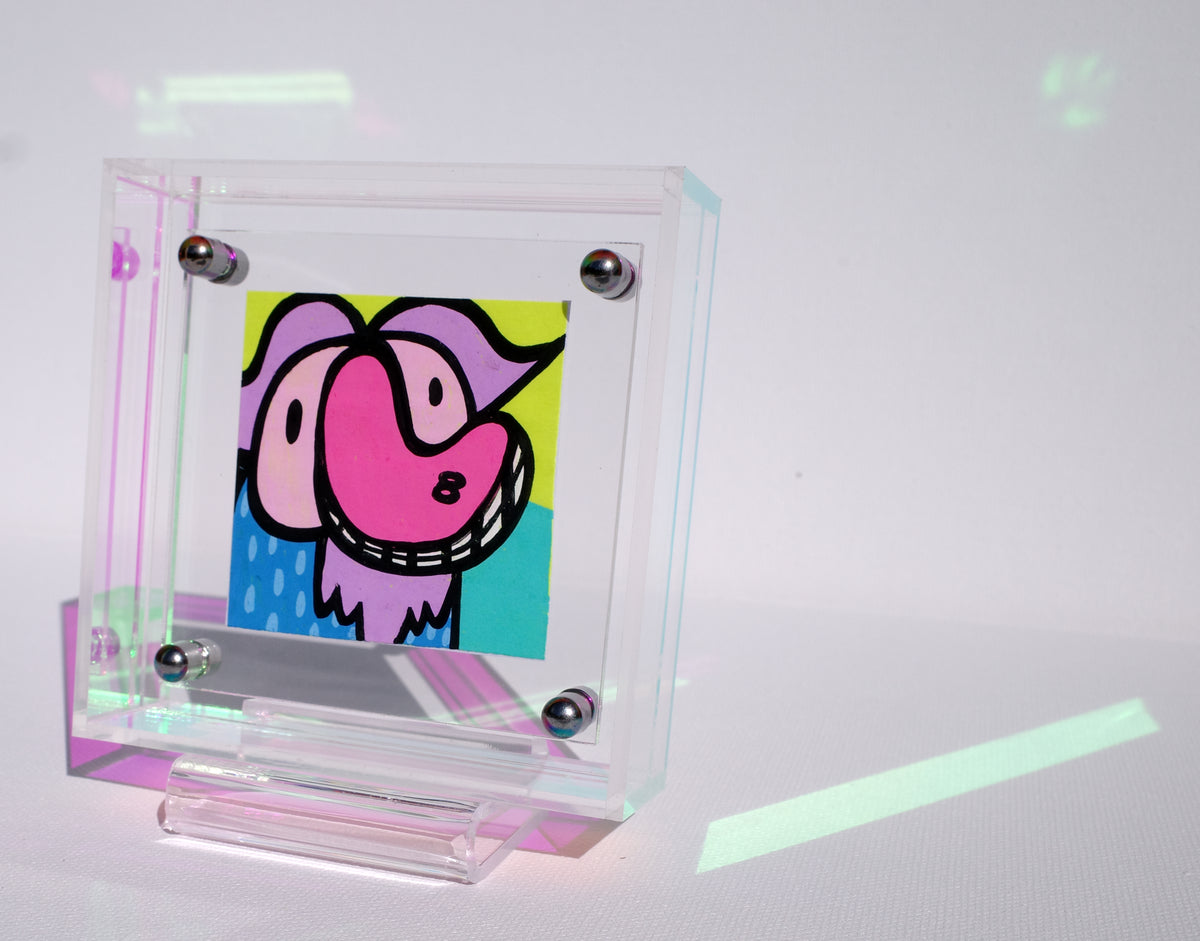 Toothy Dog - Framed Post-it Note
