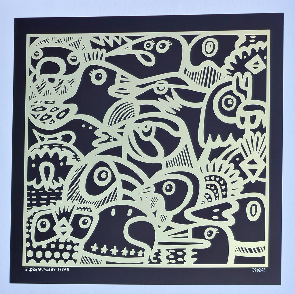 Gold Birds - Gold Foil Art Print