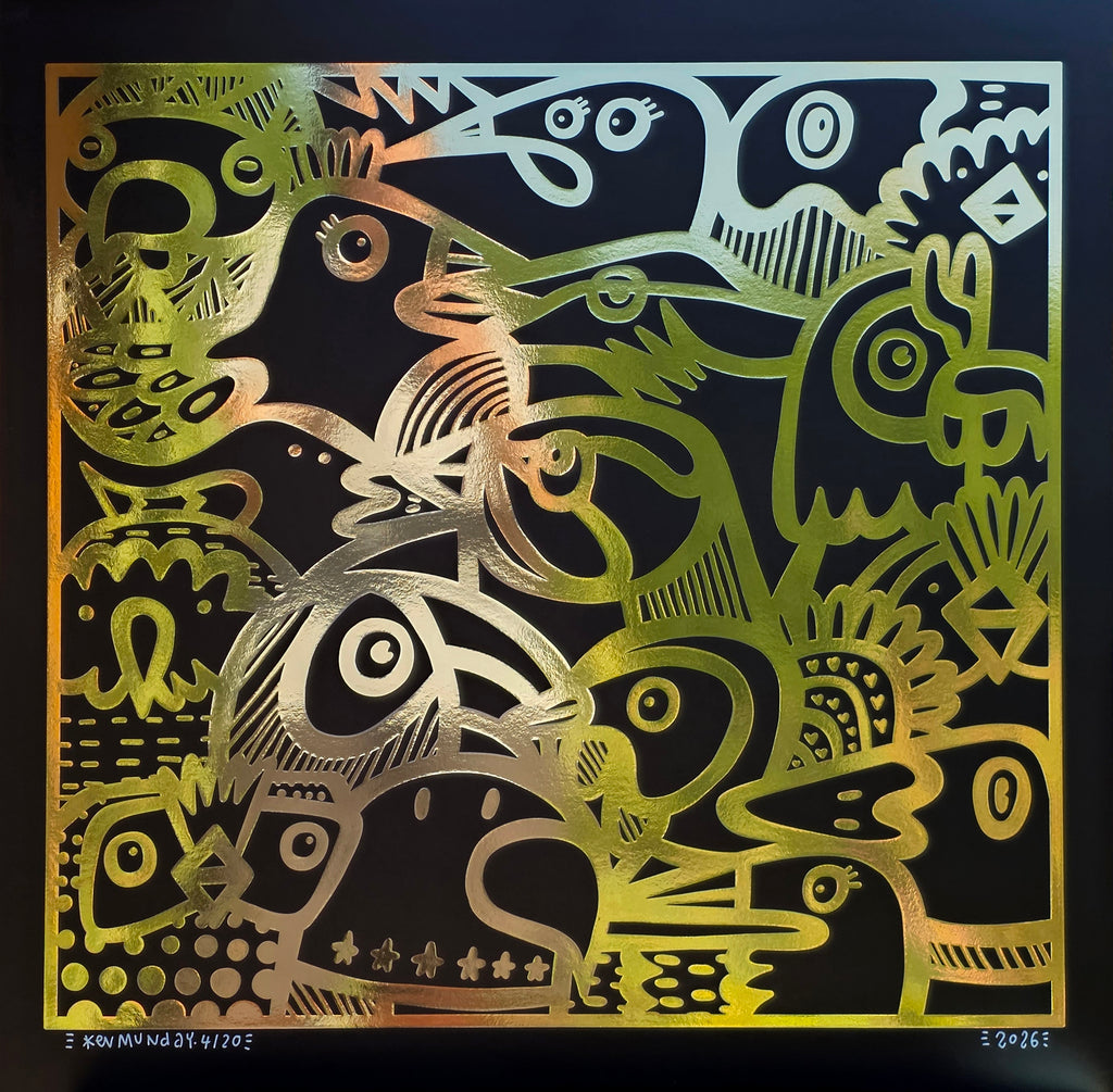 Gold Birds - Gold Foil Art Print