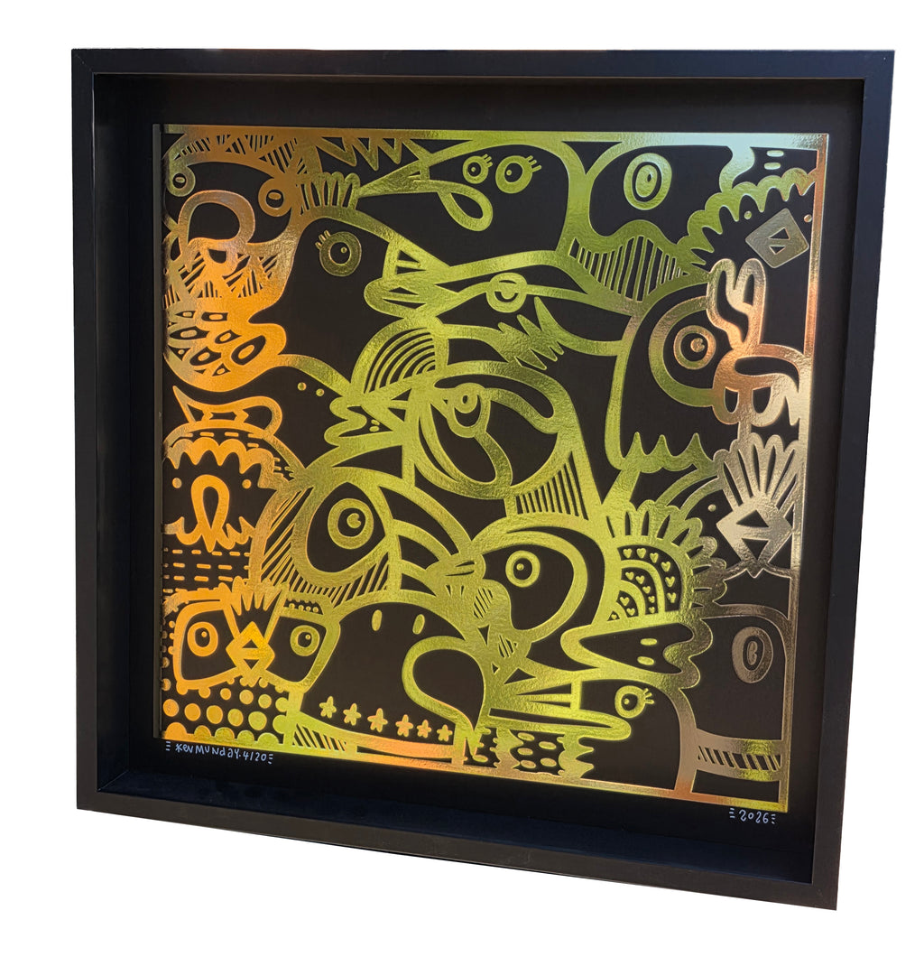 Gold Birds - Gold Foil Art Print