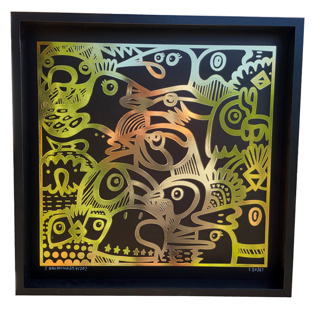 Gold Birds - Gold Foil Art Print