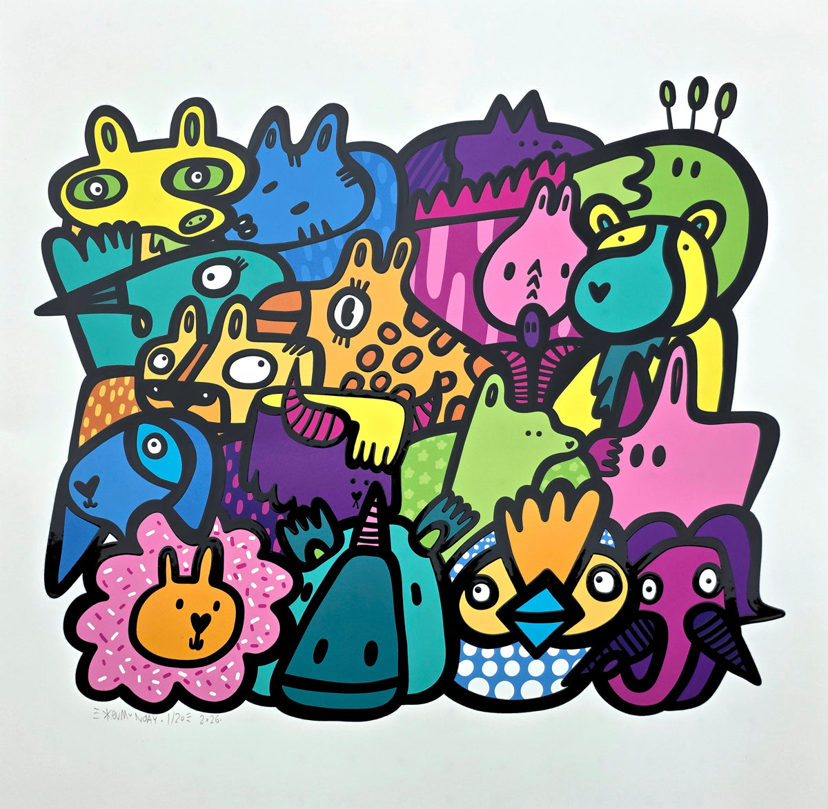 All the Animals - Textured Giclee Print