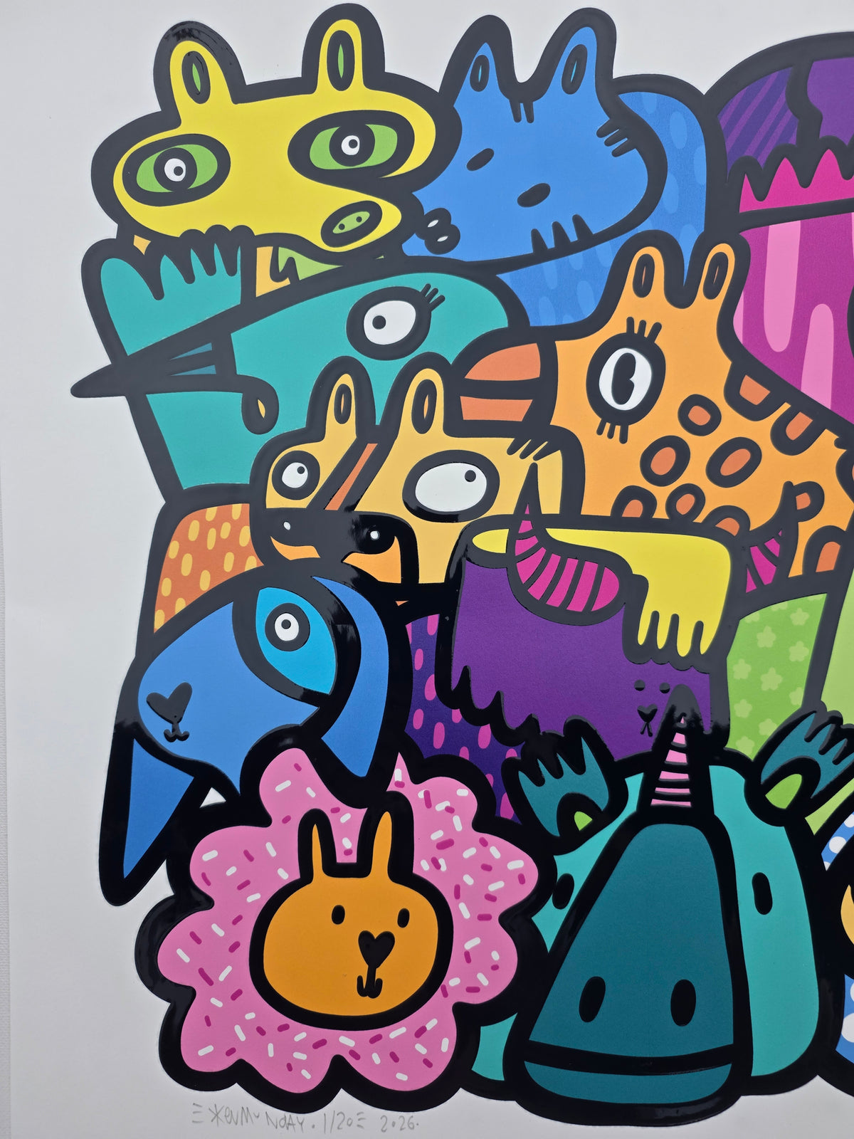 All the Animals - Textured Giclee Print