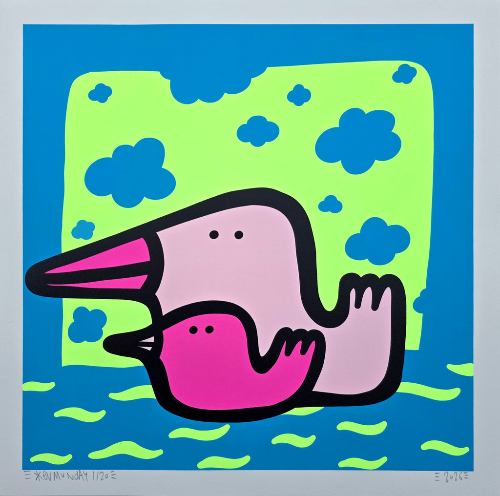 Swimming Lesson - Neon Giclee Print