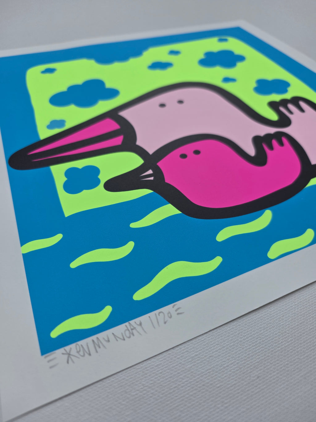 Swimming Lesson - Neon Giclee Print