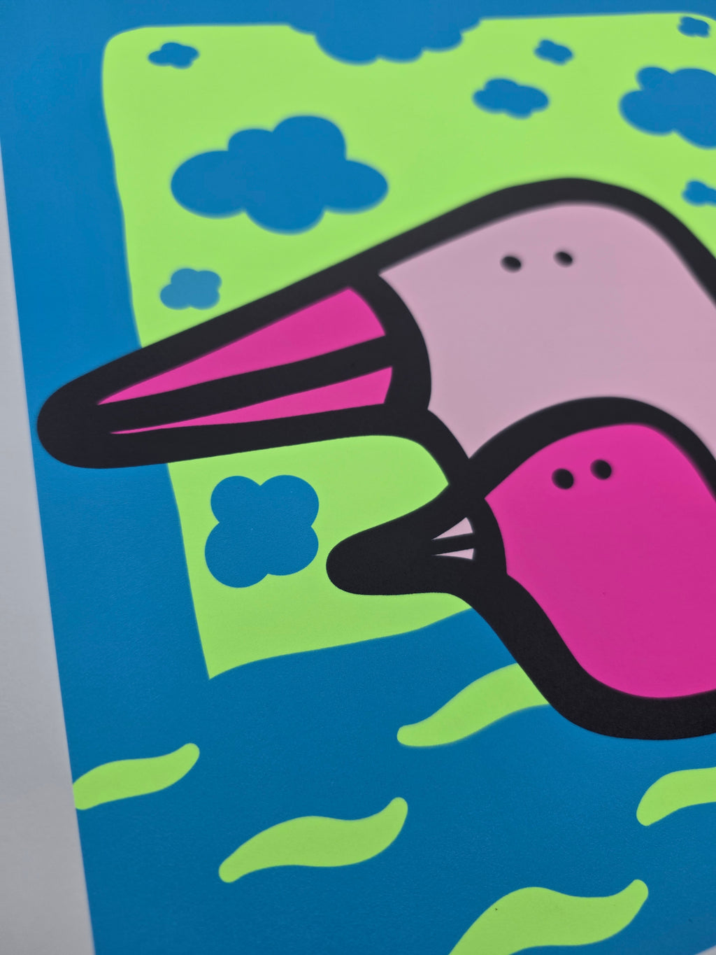 Swimming Lesson - Neon Giclee Print