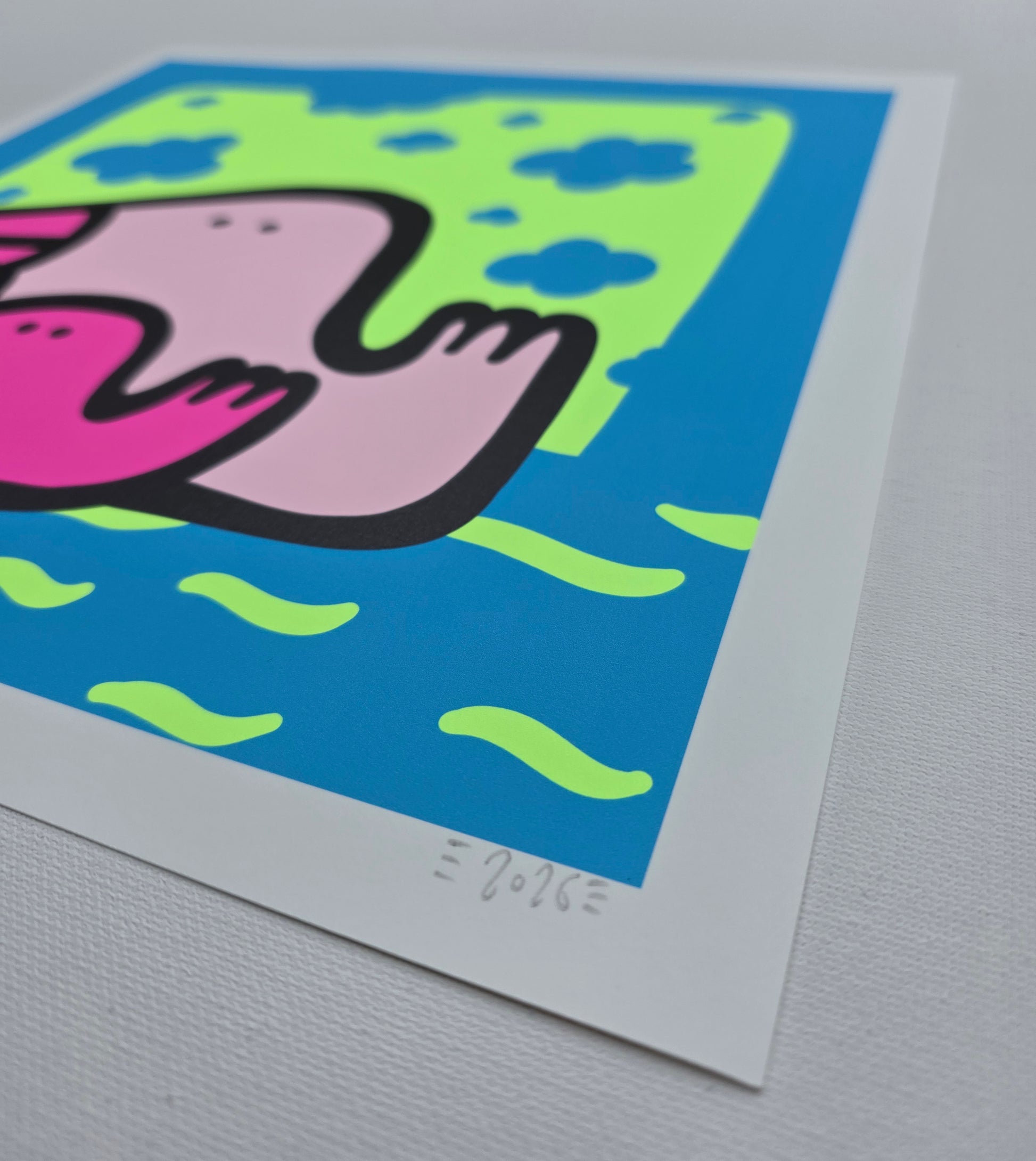 Swimming Lesson - Neon Giclee Print