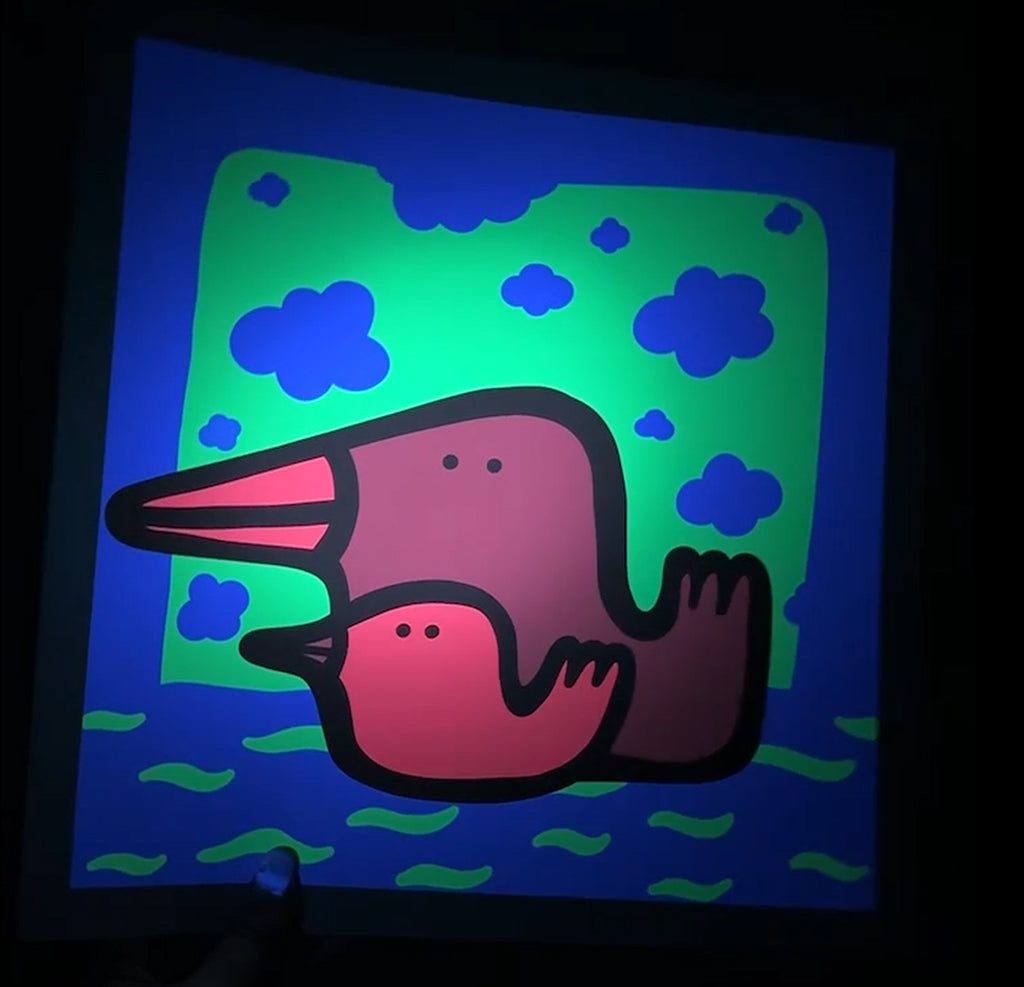 Swimming Lesson - Neon Giclee Print