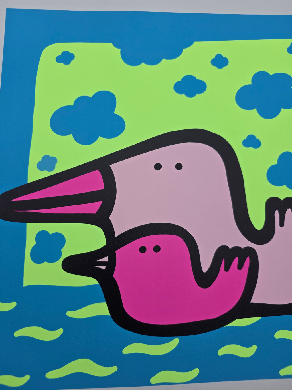 Swimming Lesson - Neon Giclee Print