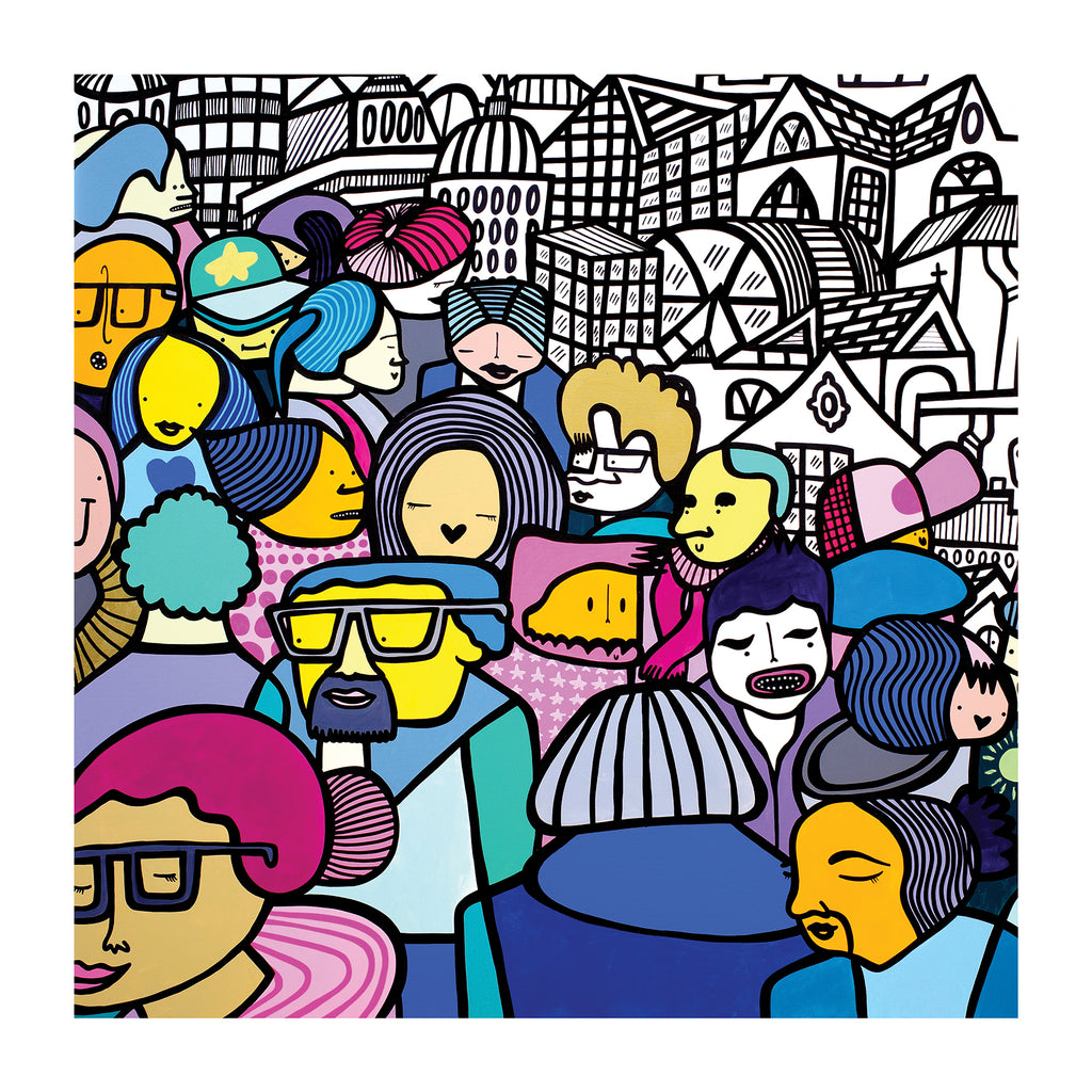 Happy To Be Here - Textured Giclee Print