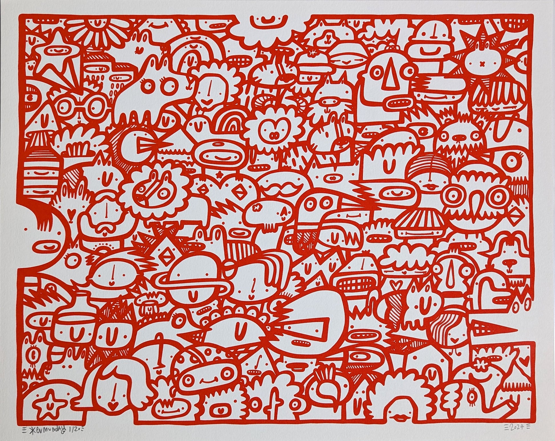 We're All Here - Screen print - Red