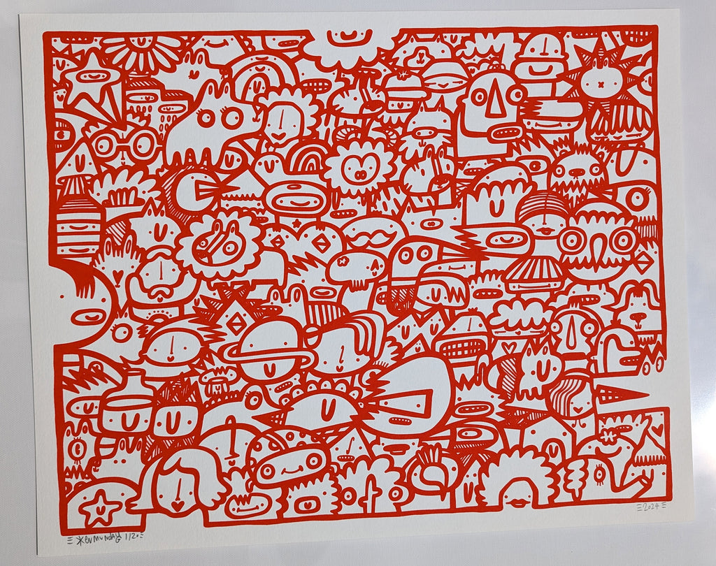 We're All Here - Screen print - Red