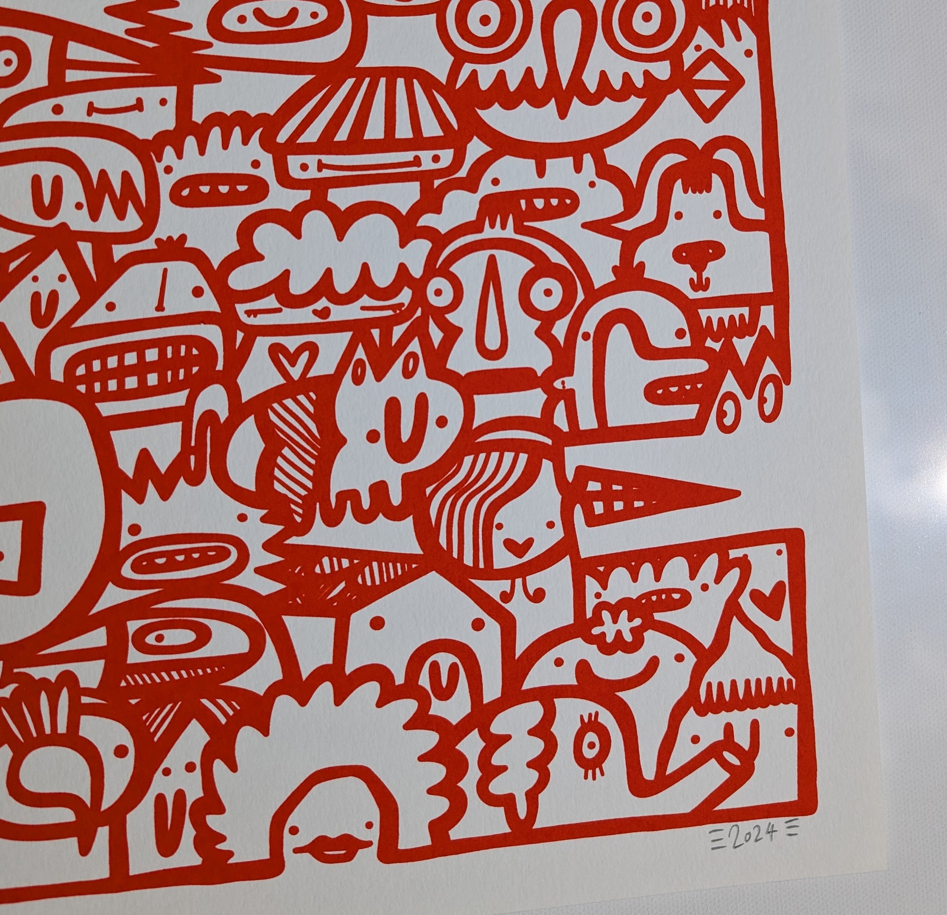 We're All Here - Screen print - Red