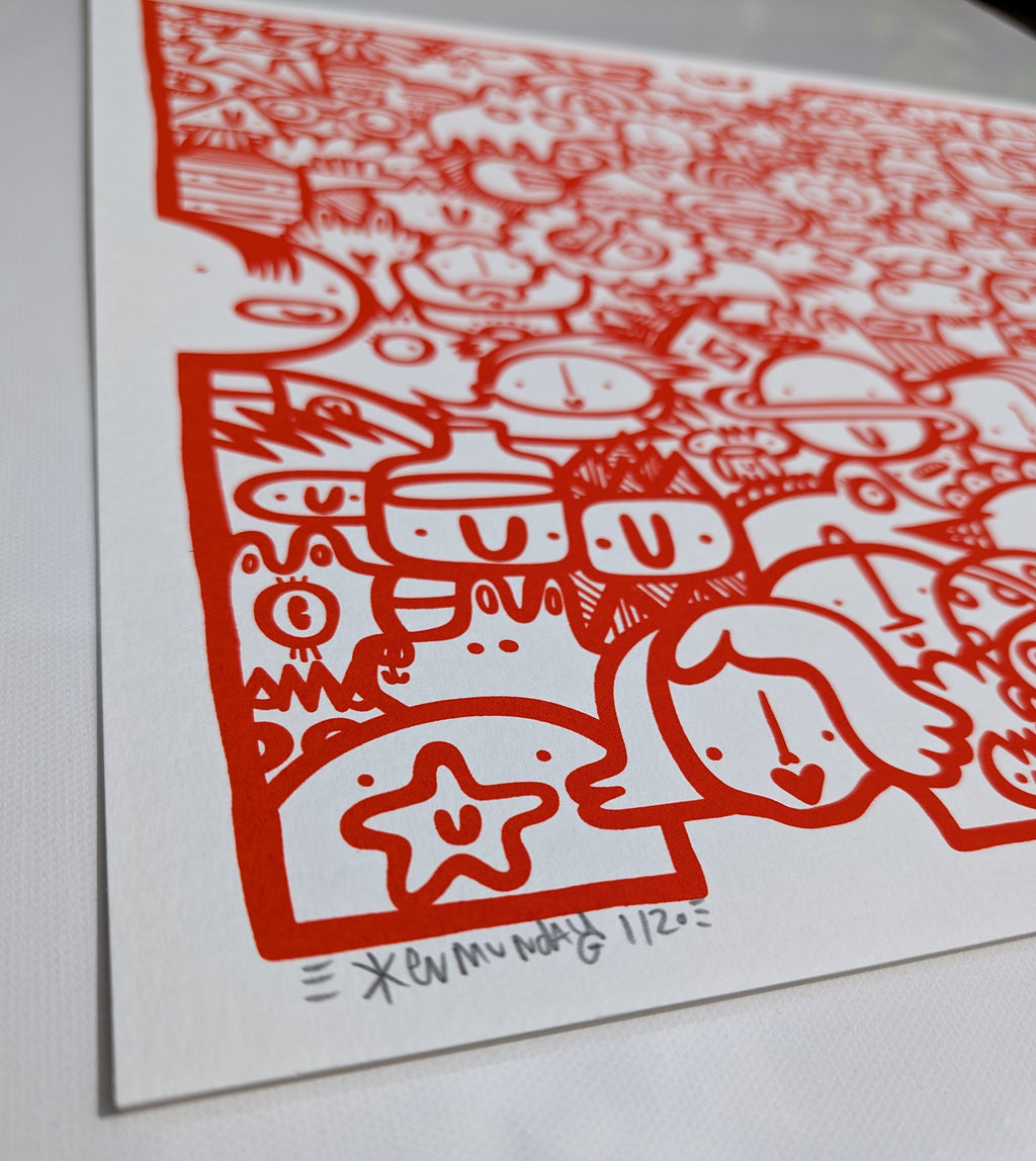 We're All Here - Screen print - Red